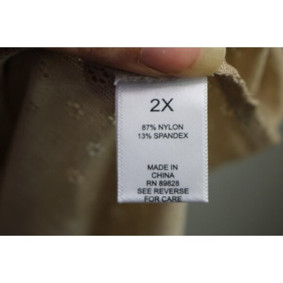 LOGO by Lori Goldstein Semi Sheer Silky Cut Out 3/4 Sleeve Tunic-2X-NWT - Picture 8 of 12